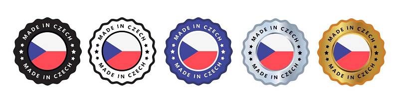Made,In,Czech,Republic,Set,Of,Sign,Stamp,Badge,,With