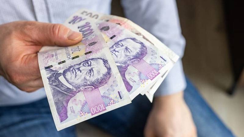 Czech,Republic,Money.,Czech,Businessman,Holding,Czech,Crown,Banknotes,In